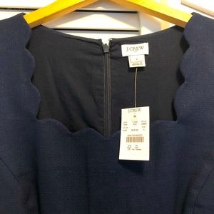 J. Crew scalloped navy dress